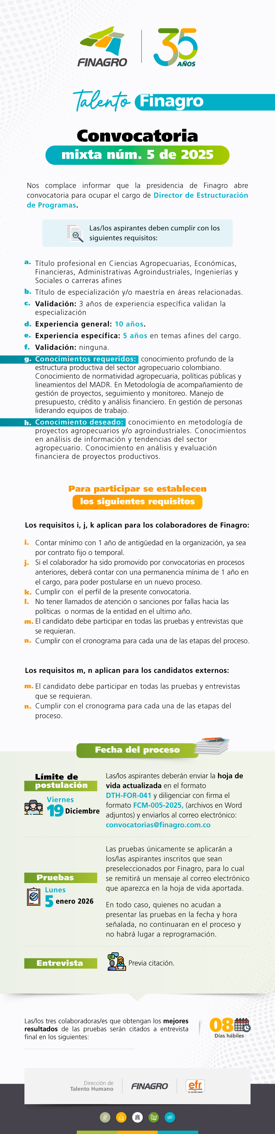 CONVOCATORIA MIXTA No. 05 DE 2025