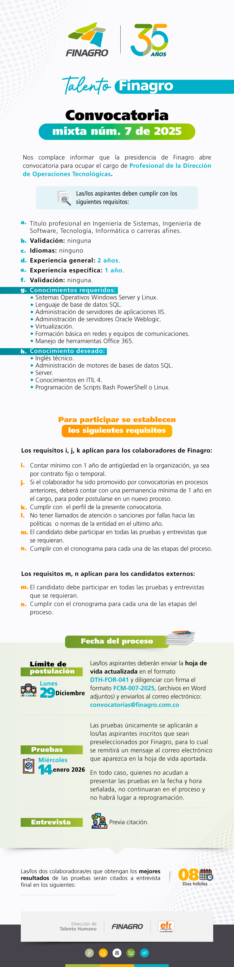 CONVOCATORIA MIXTA No. 07 DE 2025