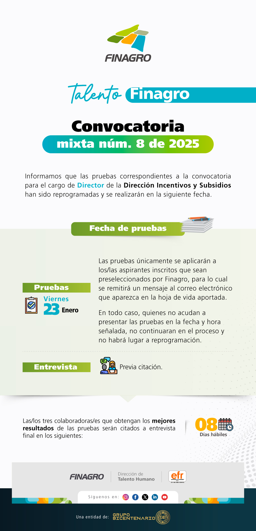 CONVOCATORIA MIXTA No. 08 DE 2025