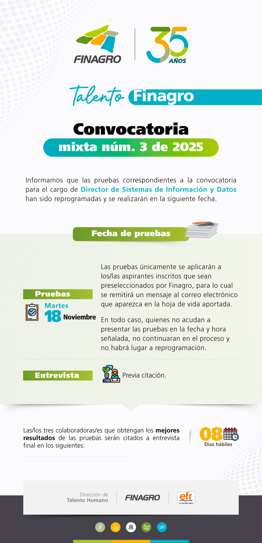 Fecha de pruebas Convocatoria Mixta 3 2025