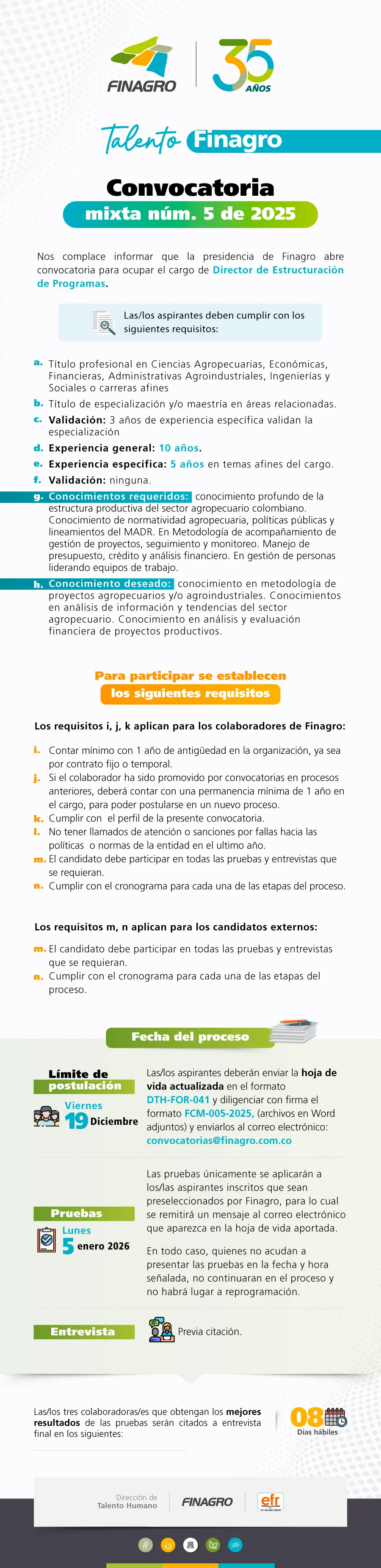 CONVOCATORIA MIXTA No. 05 DE 2025