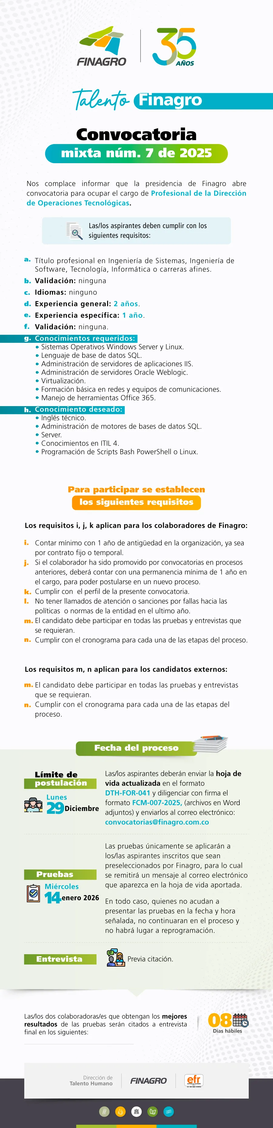 CONVOCATORIA MIXTA No. 07 DE 2025